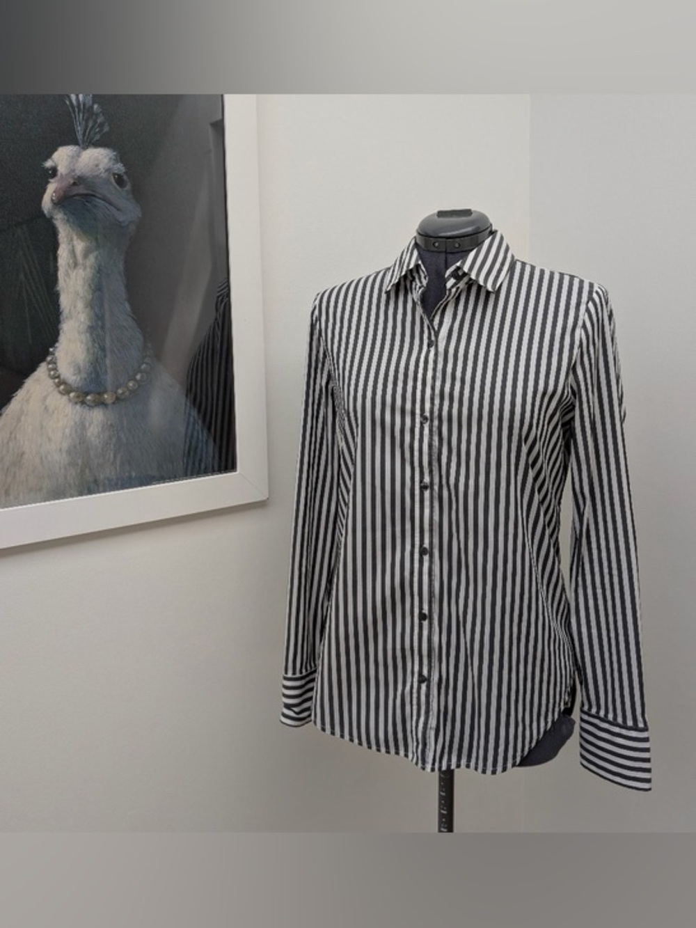 Worthington striped gray/black shirt